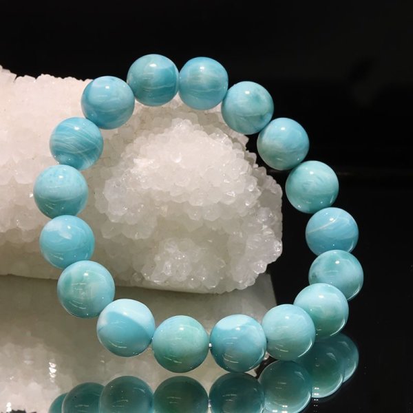 画像5: ブレス　ラリマー＜ドミニカ産＞　丸　約11.5mm　不安をやわらげる　浄化　パワーストーン　天然石　品番：18150 (5)