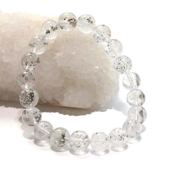 画像6: ブレス　パイライトインクォーツ＜ブラジル産＞　丸　約9.5mm　記憶力　強い保護力　危機回避　パワーストーン　天然石　品番：18174 (6)