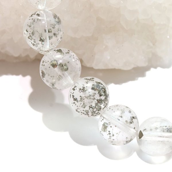 画像5: ブレス　パイライトインクォーツ＜ブラジル産＞　丸　約9.5mm　記憶力　強い保護力　危機回避　パワーストーン　天然石　品番：18174 (5)