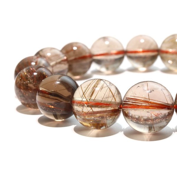 画像3: ブレス　MIXルチルクォーツ＜ブラジル産＞　丸　約13mm　ミックス　金運　財運　ギャンブル運　パワーストーン　天然石　品番：18213 (3)