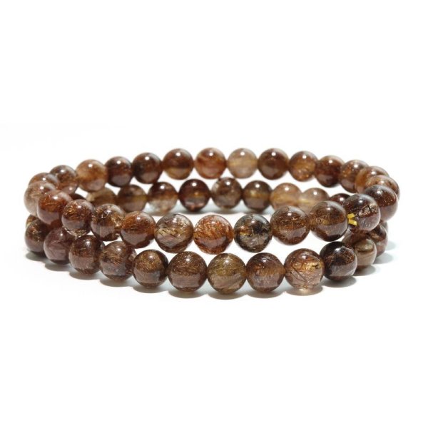 画像4: ブレス　MIXルチルクォーツ＜ブラジル産＞　丸　約7mm　ミックス　金運　財運　ギャンブル運　パワーストーン　天然石　品番：18216 (4)