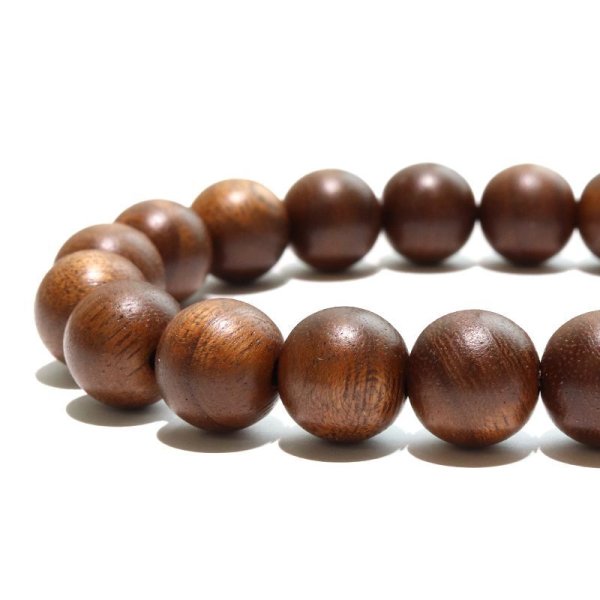 画像2: 【パワーズウッド】ブレス　神代椋＜秋田県＞　丸　約10mm　才能の広がり　魔除け　均衡を保つ　品番：18255 (2)