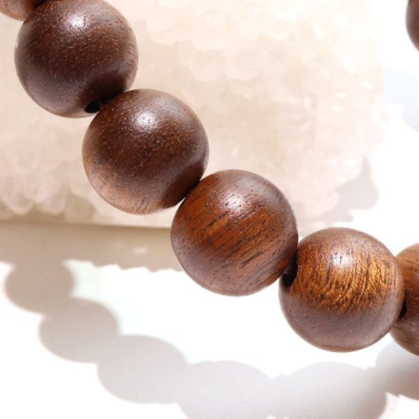 画像4: 【パワーズウッド】ブレス　神代椋＜秋田県＞　丸　約10mm　才能の広がり　魔除け　均衡を保つ　品番：18255 (4)