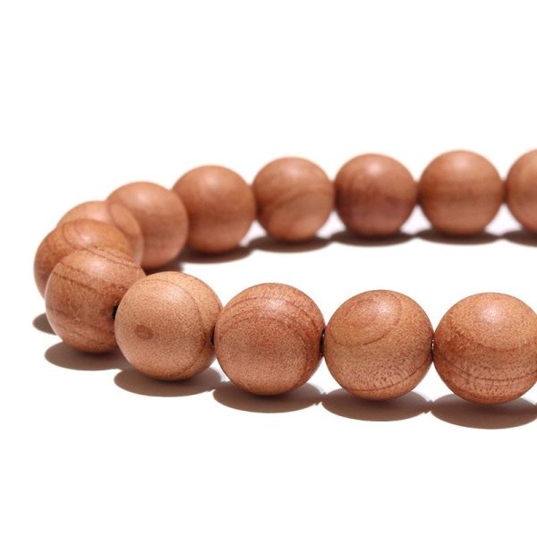 画像2: 【パワーズウッド】ブレス　紅檜 ＜台湾産＞　丸　約8mm　火の神の力　忍耐力　日本製　品番：18290 (2)