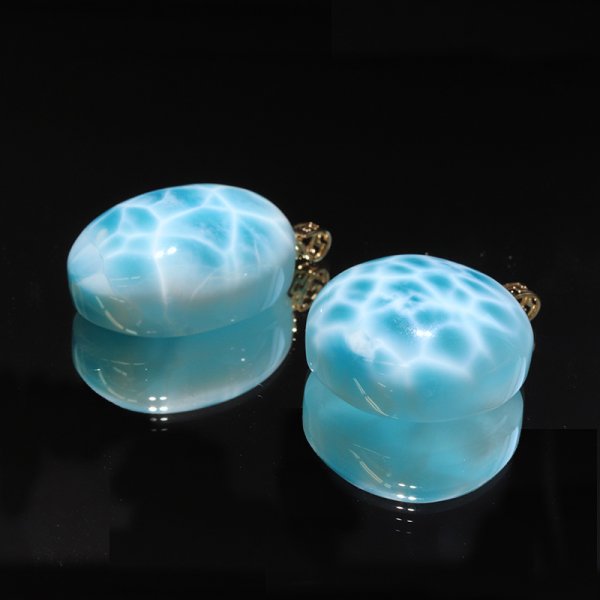 画像4: ペンダントトップ　ラリマー　ドミニカ共和国産　K18　ゴールド　不安をやわらげる　浄化　パワーストーン　天然石　品番：18286 (4)