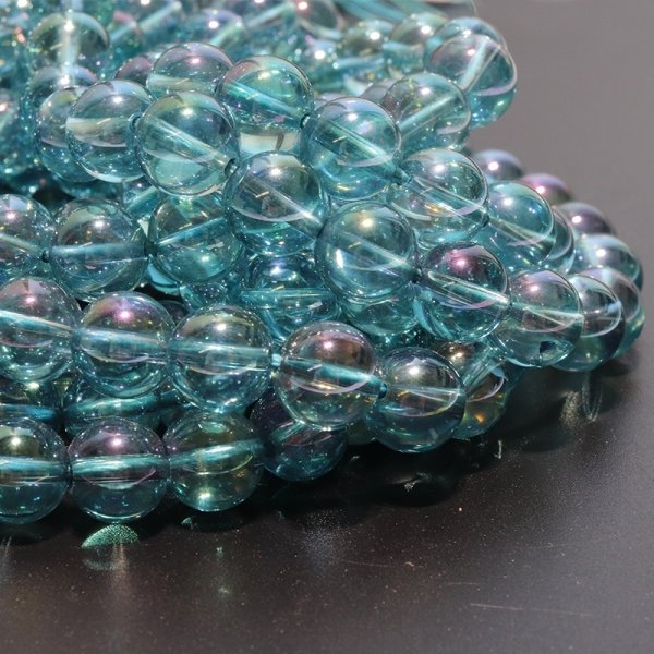 画像4: 連　ライトアクアオーラ　 丸　 約10mm　浄化　パワーストーン　品番：18313 (4)