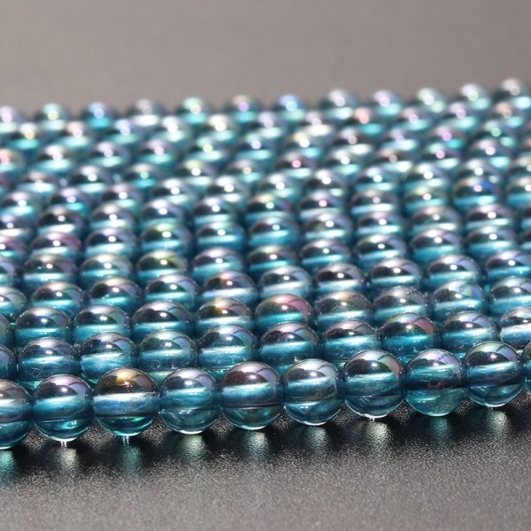 画像3: 連　ライトアクアオーラ　 丸　 約4mm　浄化　パワーストーン　品番：18315 (3)