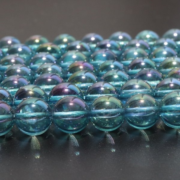 画像3: 連　ライトアクアオーラ　 丸　 約10mm　浄化　パワーストーン　品番：18313 (3)