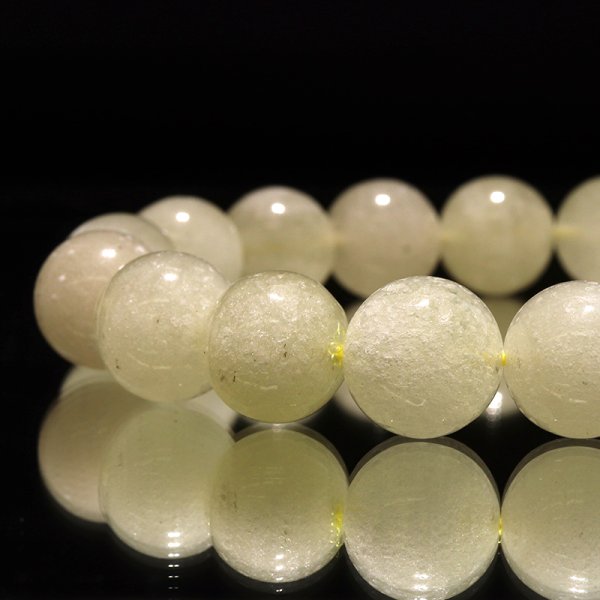 画像2: ブレス リビアングラス<エジプト産> 丸 約12mm ポジティブ 直感力 ヒーリング パワーストーン 天然石 品番:18386 (2)