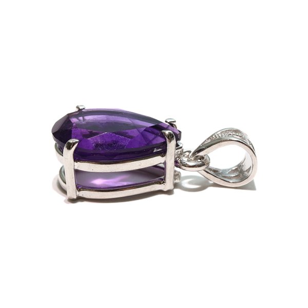 画像3: ペンダントトップ アメジスト 雫型 ウルグアイ産 ケース付き Silver925 シルバー 日本製 2月誕生石 愛 守護石 癒し 浄化 パワーストーン 天然石 品番:18412 (3)