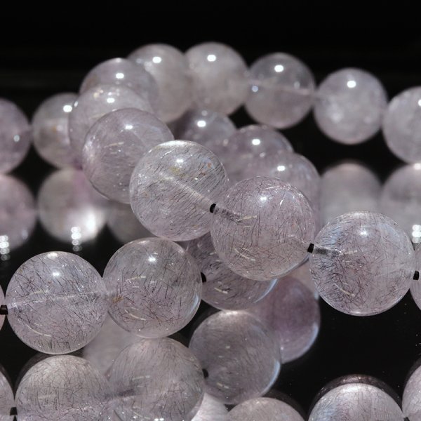 画像2: ブレス　花火スーパーセブン　丸　約12mm　ブラジル産　レア　幸運　潜在能力の開花　魔除け　愛と調和　天然石　品番： 18442 (2)