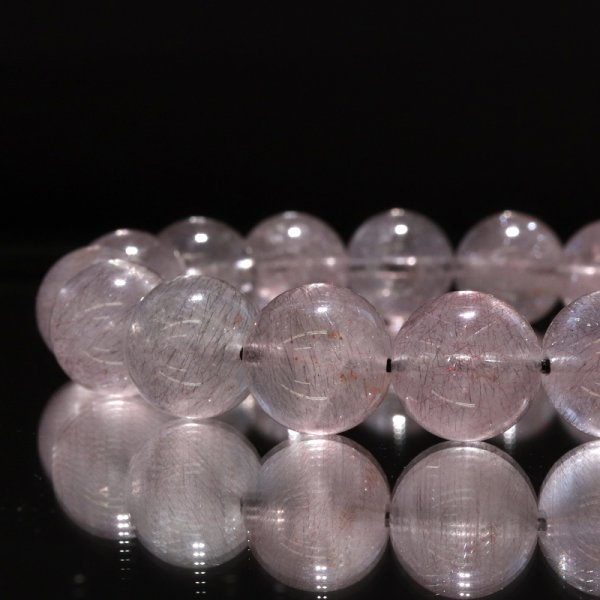 画像5: ブレス　花火スーパーセブン　丸　約12mm　ブラジル産　レア　幸運　潜在能力の開花　魔除け　愛と調和　天然石　品番： 15195 (5)