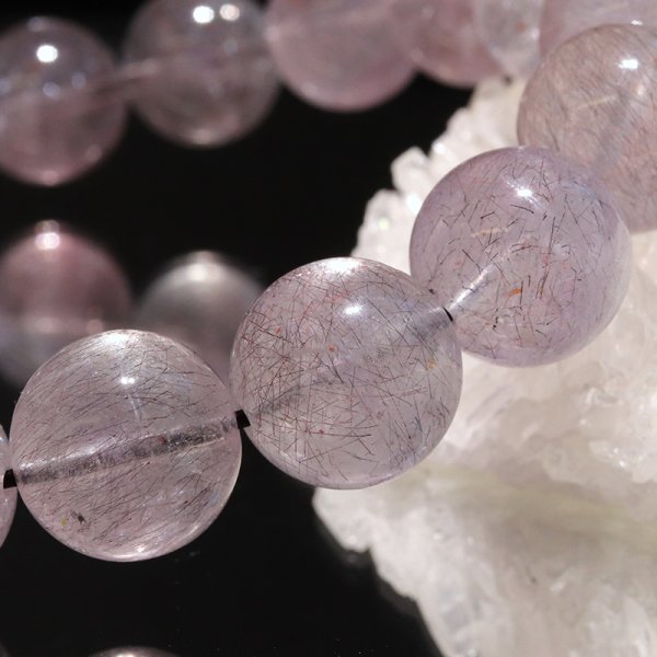 画像4: ブレス　花火スーパーセブン　丸　約12mm　ブラジル産　レア　幸運　潜在能力の開花　魔除け　愛と調和　天然石　品番： 15195 (4)