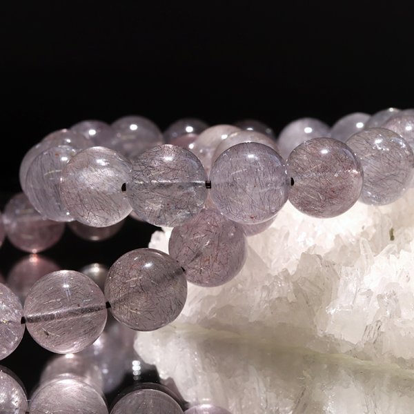 画像3: ブレス　花火スーパーセブン　丸　約12mm　ブラジル産　レア　幸運　潜在能力の開花　魔除け　愛と調和　天然石　品番： 15195 (3)