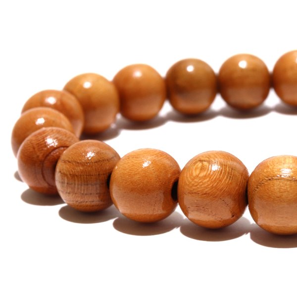 画像3: 【パワーズウッド】ブレス　桃＜中国産＞　約10mm　邪気払い　不老不死　健康長寿　品番： 18449 (3)