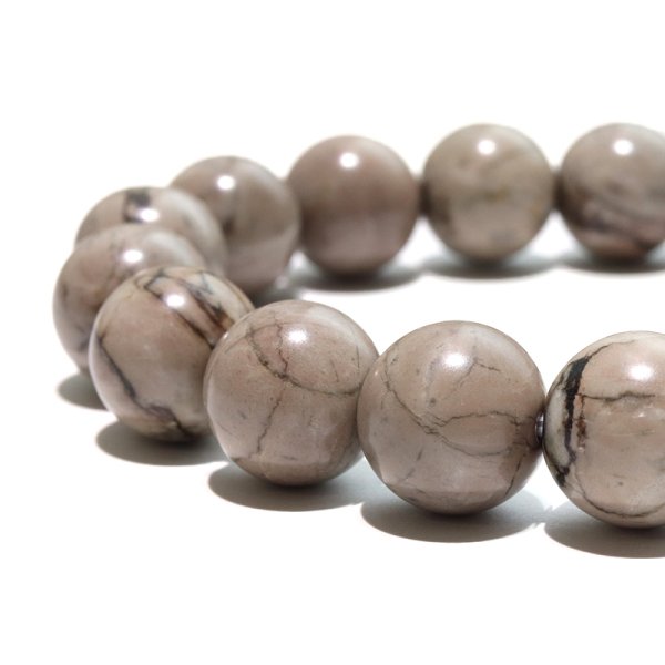 画像3: 【日本銘石】ブレス　守山石＜滋賀県＞　白　丸　約10mm　運気向上　金運　出世　開運　パワーストーン　天然石　品番：18503 (3)