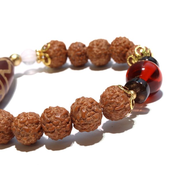 画像3: 【現品限り】【パワーズウッド】　ブレス　天珠(金剛杵天珠)×金剛菩提樹　品番：18508 (3)