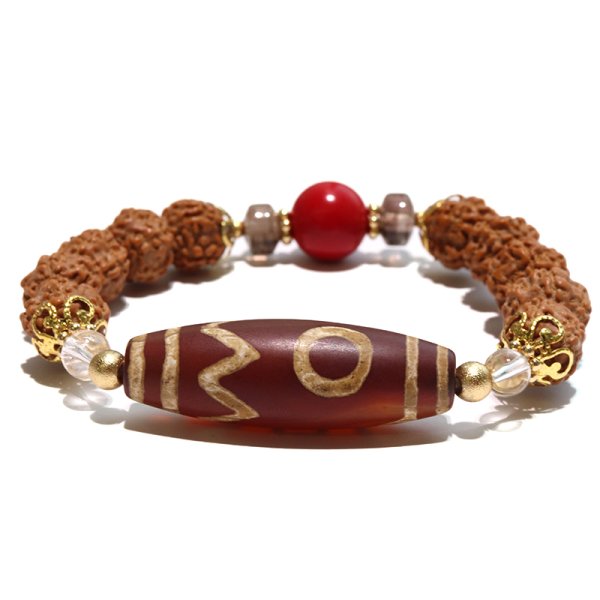 画像4: 【現品限り】【パワーズウッド】　ブレス　天珠（息増懐誅天珠）×金剛菩提樹　品番：18507 (4)