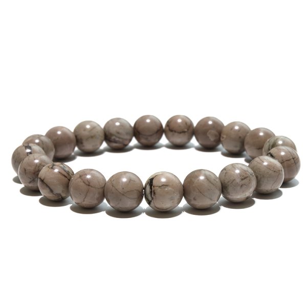 画像5: 【日本銘石】ブレス　守山石＜滋賀県＞　白　丸　約10mm　運気向上　金運　出世　開運　パワーストーン　天然石　品番：18503 (5)