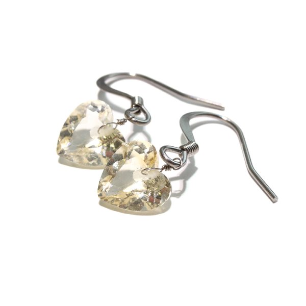 画像3: 【自社製アクセサリー10点以上でクーポン使用後30％OFF対象商品（クーポン番号：AC30）】ピアス　シトリン　ハートカット　フック型　ステンレス　日本製　癒し　浄化　パワーストーン　天然石　※ポイント対象外　品番：18528 (3)