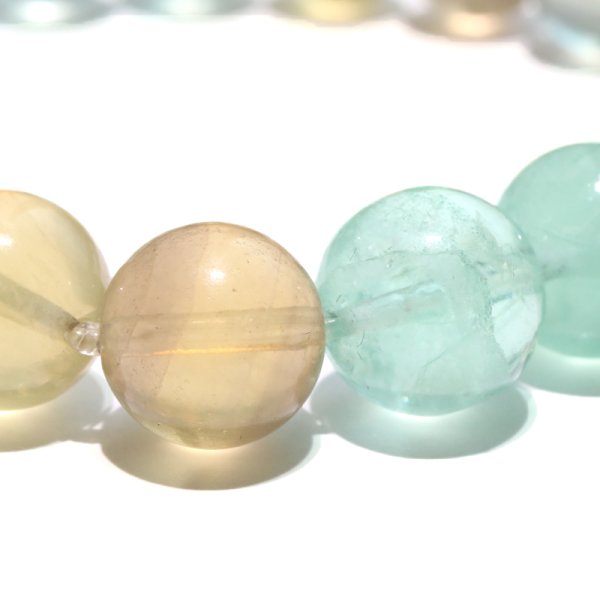 画像2: ブレス MIXフローライト<中国産> 丸 約10mm 癒し 浄化 パワーストーン 天然石 品番:18536 (2)