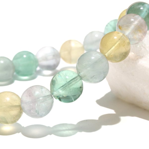 画像4: ブレス　MIXフローライト＜中国産＞　丸　約9mm　癒し　浄化　パワーストーン　天然石　品番：18537 (4)