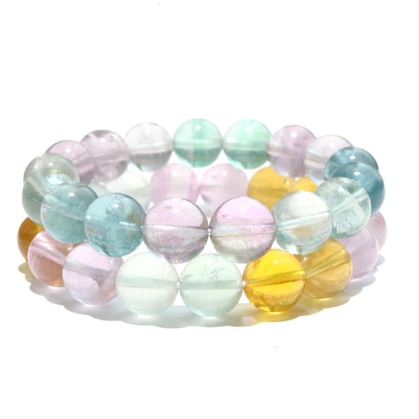 画像5: ブレス　MIXフローライト＜中国産＞　丸　約12.5mm　癒し　浄化　パワーストーン　天然石　品番：18535 (5)