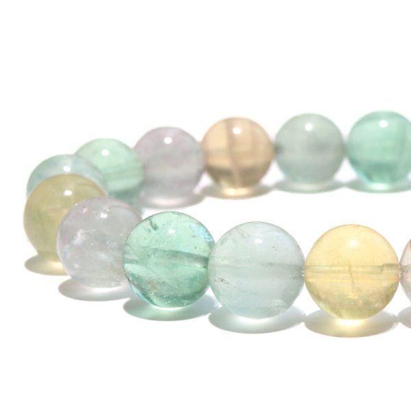 画像3: ブレス　MIXフローライト＜中国産＞　丸　約9mm　癒し　浄化　パワーストーン　天然石　品番：18537 (3)