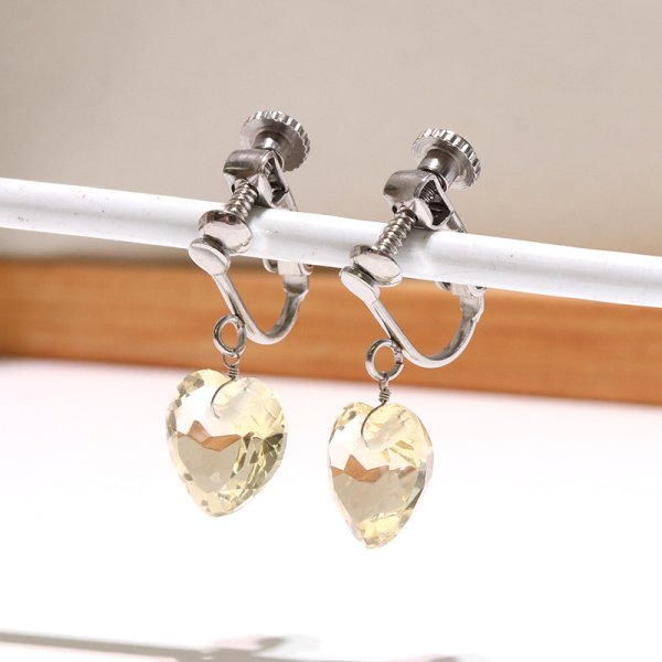 画像5: 【自社製アクセサリー10点以上でクーポン使用後30％OFF対象商品（クーポン番号：AC30）】イヤリング　シトリン　ハートカット　ネジバネ式　ステンレス　日本製　癒し　浄化　パワーストーン　天然石　※ポイント対象外　品番：18542 (5)