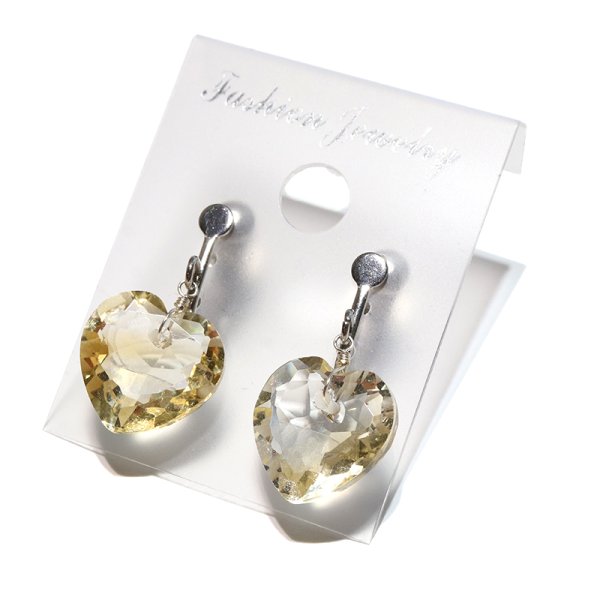 画像3: 【自社製アクセサリー10点以上でクーポン使用後30％OFF対象商品（クーポン番号：AC30）】イヤリング　シトリン　ハートカット　ネジバネ式　ステンレス　日本製　癒し　浄化　パワーストーン　天然石　※ポイント対象外　品番：18541 (3)