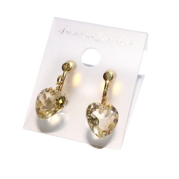 画像2: 【自社製アクセサリー10点以上でクーポン使用後30％OFF対象商品（クーポン番号：AC30）】イヤリング　シトリン　ハートカット　ネジバネ式　ステンレス　日本製　癒し　浄化　パワーストーン　天然石　※ポイント対象外　品番：18542 (2)