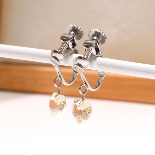 画像5: 【自社製アクセサリー10点以上でクーポン使用後30％OFF対象商品（クーポン番号：AC30）】イヤリング　シトリン　ハートカット　ネジバネ式　ステンレス　日本製　癒し　浄化　パワーストーン　天然石　※ポイント対象外　品番：18544 (5)