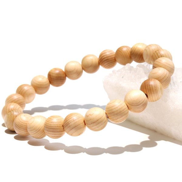 画像4: 【パワーズウッド】ブレス　椹＜長野県＞　丸　約8mm　方向性を定める　サポート力　品番：18548 (4)