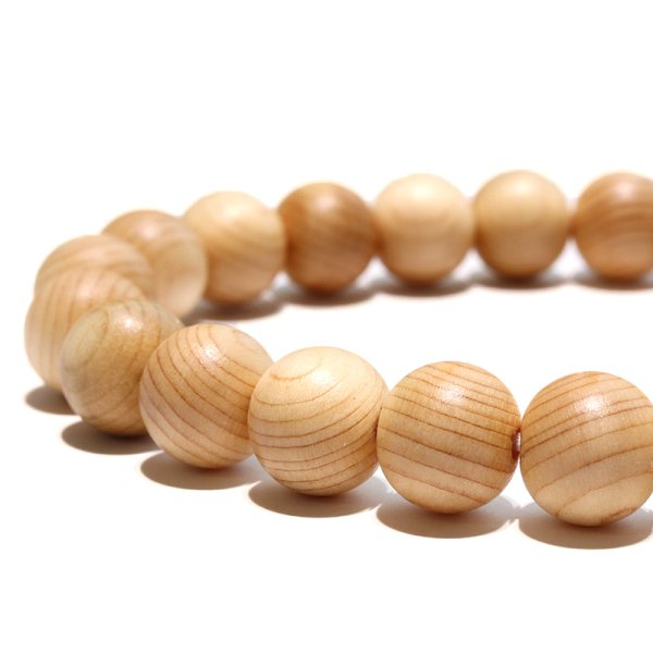 画像2: 【パワーズウッド】ブレス　椹＜長野県＞　丸　約8mm　方向性を定める　サポート力　品番：18548 (2)