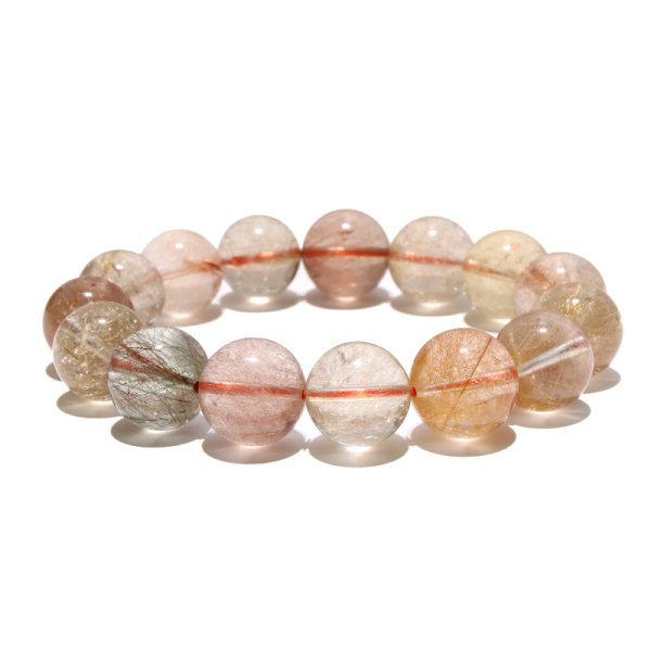 画像5: ブレス　MIXルチルクォーツ＜ブラジル産＞　丸　約13.5mm　金運　財運　ギャンブル運　パワーストーン　天然石　品番：18574 (5)