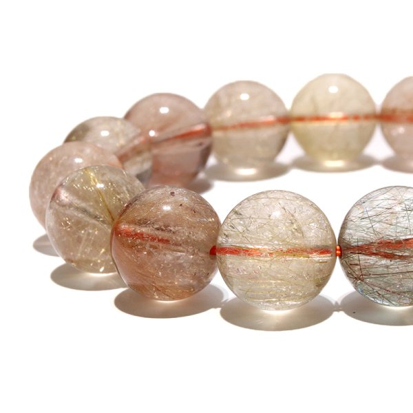 画像3: ブレス　MIXルチルクォーツ＜ブラジル産＞　丸　約13.5mm　金運　財運　ギャンブル運　パワーストーン　天然石　品番：18574 (3)