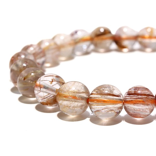 画像3: ブレス　MIXルチルクォーツ＜ブラジル産＞　丸　約7.5mm　金運　財運　ギャンブル運　パワーストーン　天然石　品番：18585 (3)