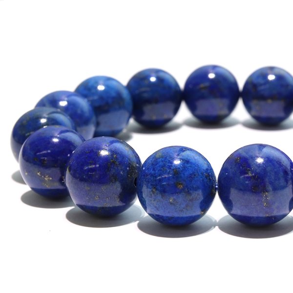 画像3: ブレス　ラピスラズリ＜アフガニスタン産＞　丸　約13mm　邪気を払う　判断力　直感力を高め　パワーストーン　天然石　※ポイント対象外　品番：18595 (3)