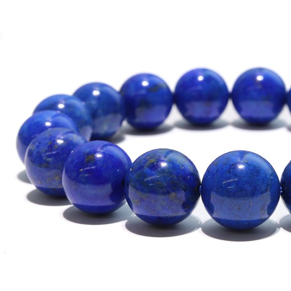画像3: ブレス　ラピスラズリ＜アフガニスタン産＞　丸　約12mm　邪気を払う　判断力　直感力を高め　パワーストーン　天然石　※ポイント対象外　品番：18596 (3)
