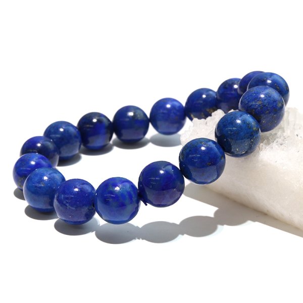 画像4: ブレス　ラピスラズリ＜アフガニスタン産＞　丸　約12mm　邪気を払う　判断力　直感力を高め　パワーストーン　天然石　※ポイント対象外　品番：18596 (4)