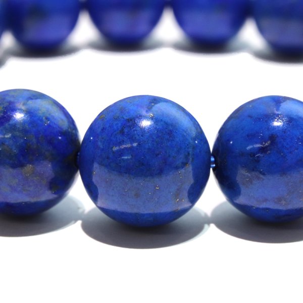 画像2: ブレス　ラピスラズリ＜アフガニスタン産＞　丸　約12mm　邪気を払う　判断力　直感力を高め　パワーストーン　天然石　※ポイント対象外　品番：18596 (2)
