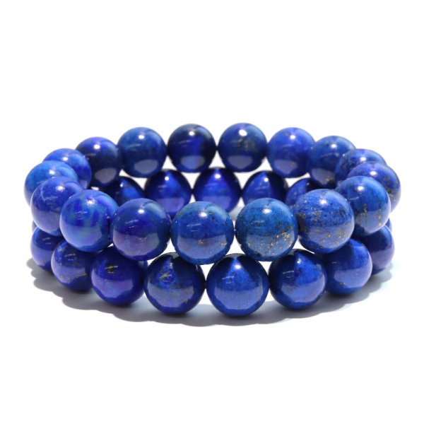画像5: ブレス　ラピスラズリ＜アフガニスタン産＞　丸　約12mm　邪気を払う　判断力　直感力を高め　パワーストーン　天然石　※ポイント対象外　品番：18596 (5)