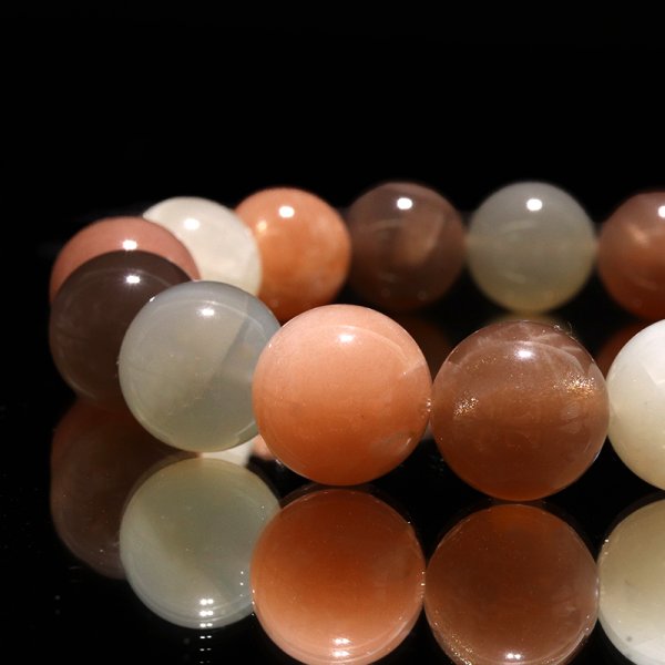 画像3: ブレス MIXムーンストーン<タンザニア産> 丸 約13.5mm 品番:18648 (3)