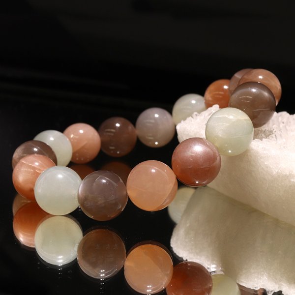 画像4: ブレス　MIXムーンストーン＜タンザニア産＞　丸　約12.5mm　品番：18649 (4)