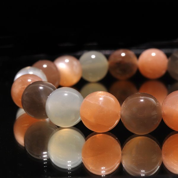 画像3: ブレス MIXムーンストーン<タンザニア産> 丸 約10mm 品番:18653 (3)