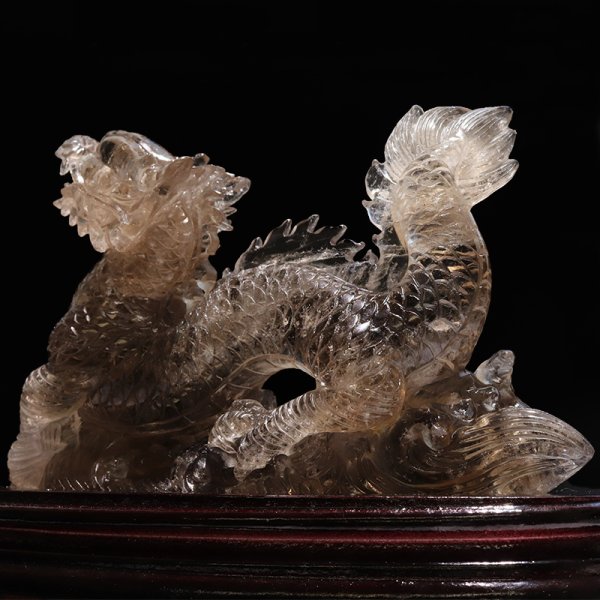 画像3: 【一点物】置物　天然スモーキーシトリン　龍　ブラジル産　台付き　品番：18658 (3)