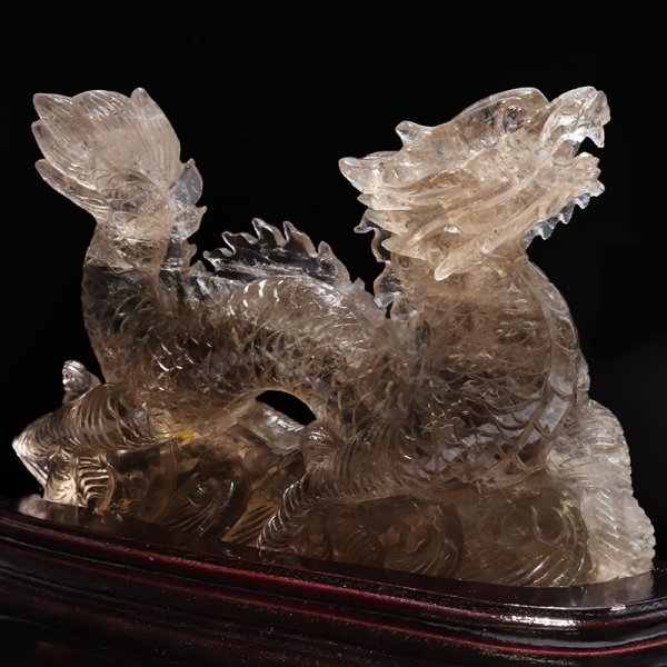 画像4: 【一点物】置物　天然スモーキーシトリン　龍　ブラジル産　台付き　品番：18658 (4)