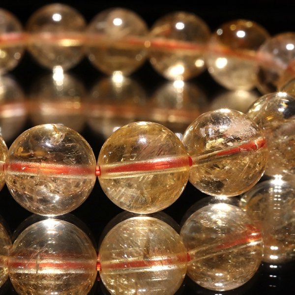 画像2: ブレス　シトリン＜ブラジル産＞　丸　約9.5mm　品番：18690 (2)