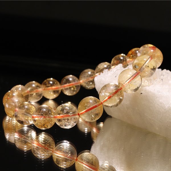 画像4: ブレス　シトリン＜ブラジル産＞　丸　約9.5mm　品番：18690 (4)