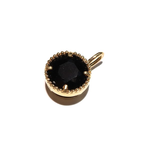 画像3: ペンダントトップ 天然モリオン ラウンドカット 約6mm ブラジル産 K18 ゴールド 日本製 品番:18701 (3)